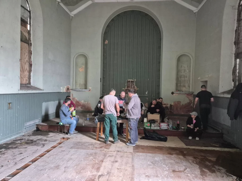 Radovi na renoviranju ckrve u Moringtonu