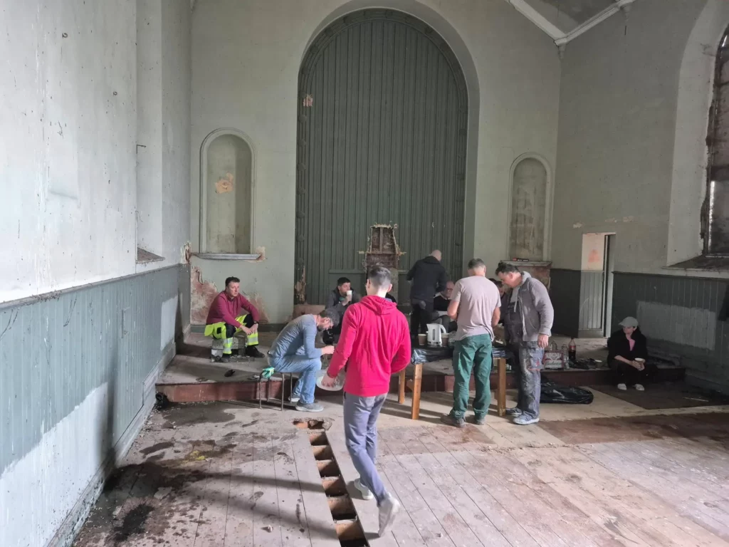 Radovi na renoviranju ckrve u Moringtonu